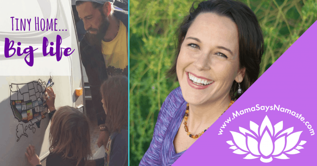 Two juxtaposed photos. One is of people with a van and the other side is a woman in a purple shirt smiling.