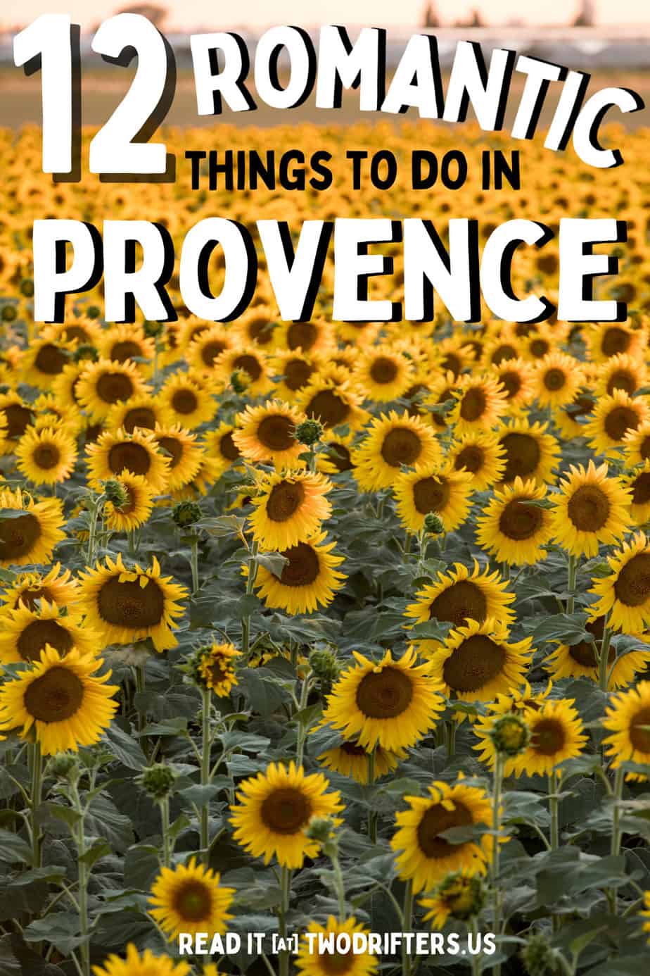 Pinterest social share image that says "12 Romantic things to do in Provence."
